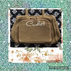 Beautifully brown crocheted bag in great condition